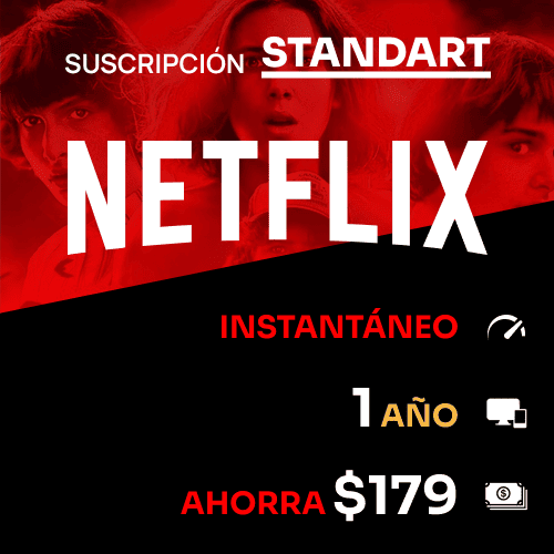 Netflix Estándar: 1 año/12 meses en HD